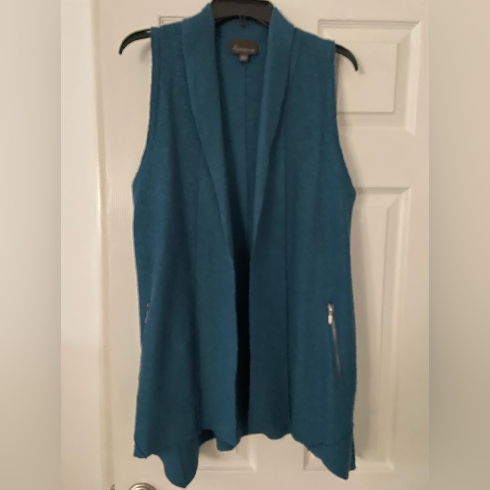 Apropos Teal Open Front Vest